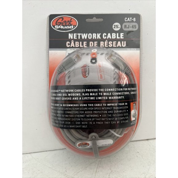 Geek Squad CAT-6 RJ-45 Network Cable, 3' Brand New & Factory Sealed! - Picture 4 of 7